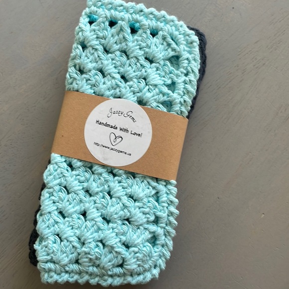 3 Cotton Washcloths / Dishcloths / Facecloths Hand Crocheted - Picture 5 of 6